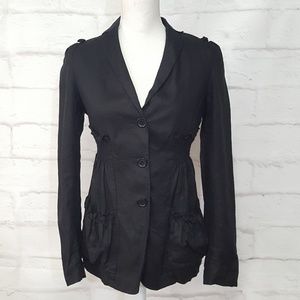Max Studio Black Linen Blazer Medium